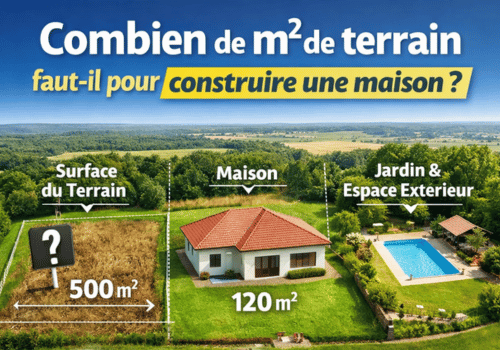 combien de m2 de terrain pour construire sa maison